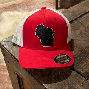 Port Authority Red and White Flexfit Cap